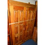 AN ASIAN HARDWOOD DOUBLE DOOR CUPBOARD, width 125cm x depth 52cm x height 200cm