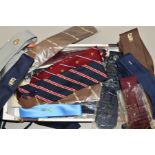 A BOX OF NINETEEN MILITARY INTEREST MESS/COMMEMORATIVE TIES, various branches, etc and post WWII