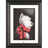 DOUG HYDE (BRITISH CONTEMPORARY) 'WEST END GIRL', a limited edition print of a Terrier dog wearing a