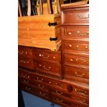 THREE VARIOUS MODERN MAHOGANY BEDROOM CHEST OF DRAWERS