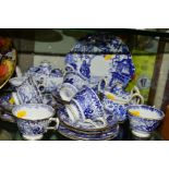 ROYAL CROWN DERBY 'MIKADO' PATTERN TEA WARES, to include teapot date marked 1934, six side plates,