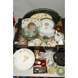 CERAMICS, GLASS AND MODELS, ONE BOX AND LOOSE, including an imitation pearl necklace, Wedgwood 'Wild