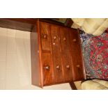 A VICTORIAN WALNUT CHEST OF TWO SHORT OVER THREE LONG GRADUATED DRAWERS, turned wooden handles and