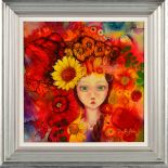 KERRY DARLINGTON (BRITISH CONTEMPORARY) 'SUNFLOWER' a limited edition resin print 53/75, signed