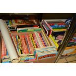 THREE BOXES OF BOOKS AND ANNUALS ETC, including The Beano, Buster etc