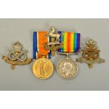 A WWI PAIR OF BRITISH WAR & VICTORY MEDALS, correctly named to Pte 45734 H Reynolds, Leicester