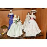 FIVE ROYAL WORCESTER FIGURES, 'The Garden Party' limited edition No 263/7500 (certificate), '