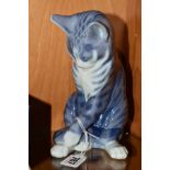 A ROYAL COPENHAGEN SEATED TABBY CAT, No 340, height 18cm