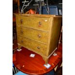 AN EARLY 20TH CENTURY SCUMBLED PINE CHEST OF THREE LONG DRAWERS, width 83cm x depth 45cm x height