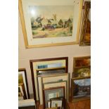 PAINTINGS AND PRINTS etc to include Anthony Forster watercolour of a rural Staffordshire village,