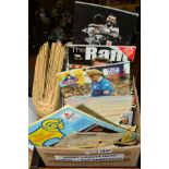 A BOX OF DERBY COUNTY HOME GAME FOOTBALL PROGRAMMES including RAM newspapers