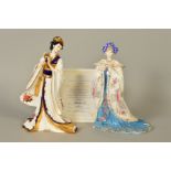 TWO LIMITED EDITION COALPORT FIGURES 'The Pearl Princess' (special Mandalay edition) No6614/7500 (