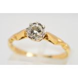 A SINGLE STONE DIAMOND RING, the round brilliant cut diamond with an eight claw mount, to the