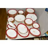 SPODE BORDEAUX PATTERN DINNER WARES, includes nine various serving dishes, meat plate, gravy boat on