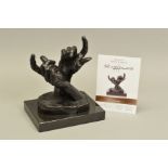 ROLF HARRIS (AUSTRALIAN1931) 'INTUITION' a limited edition bronze sculpture of a pair of hands 37/