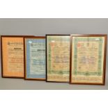 FOUR FRAMED BOND CERTIFICATES, two to the city of St Petersburg of 4 1/2 % 1913, two others to the