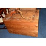 AN EARLY 20TH CENTURY PINE BLANKET CHEST