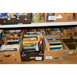 EIGHT BOXES OF BOOKS, subjects include Angling, Shooting, Hobbyist books, novels, non fiction and