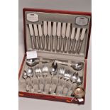 A FORTY FOUR PIECE CANTEEN OF VINERS BEAD PATTERN CUTLERY, stainless steel, together with a