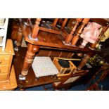 TWO EDWARDIAN WALNUT WIND OUT DINING TABLES