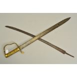 A VICTORIAN ERA 1856 PATTERN 'PIONEER SWABACK' SHORT SWORD, faint makers marks for Birmingham,