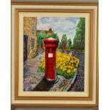 TIMMY MALLETT (BRITISH CONTEMPORARY) 'VICTORIA'S POST BOX' a brightly coloured street composition,