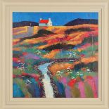 DAVID BODY (BRITISH CONTEMPORARY) 'SMALL BURN' a colourful Scottish landscape, signed lower left,