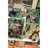 THREE BOXES AND LOOSE OF VARIOUS GLASS BOTTLES, INK BOTTLES, etc