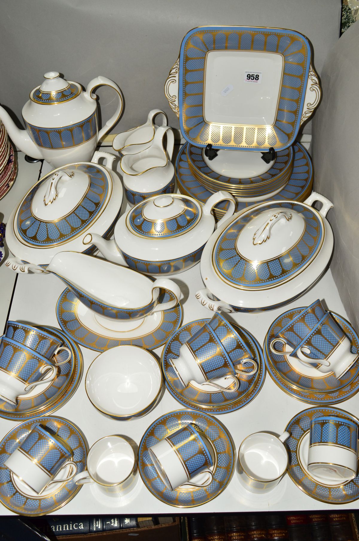 SPODE 'MARBLE ARCH' DINNER/TEA WARES, to include a pair of tureens, tea and coffee pots, tea cups