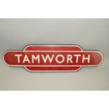 A B.R. (M) TOTEM STATION SIGN TAMWORTH, in ex station condition, minor chips and wear to enamel