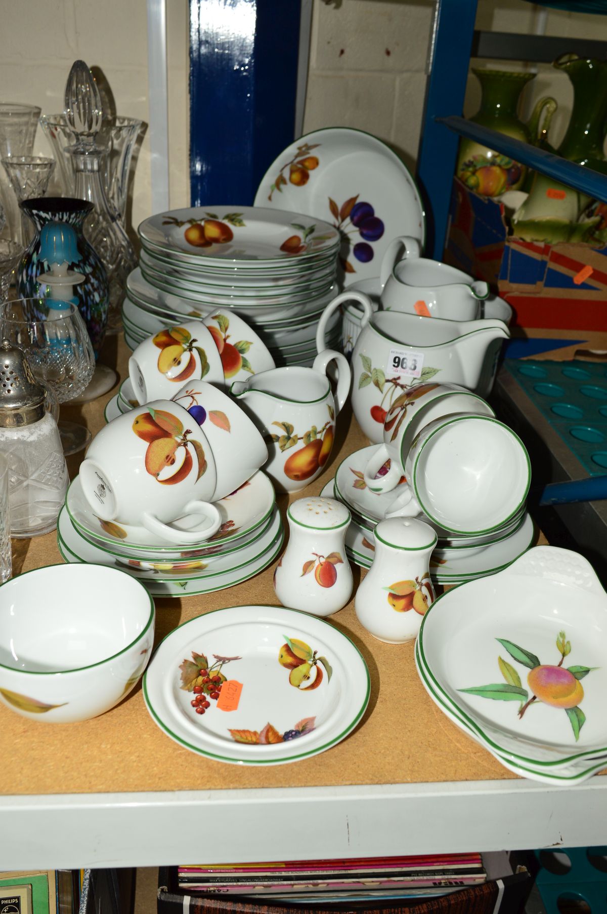 ROYAL WORCESTER 'EVESHAM VALE' PART DINNER AND TEA SERVICE, including serving dishes, jugs, six