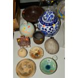 STUDIO POTTERY to include bowls and vases, various impressed marks to the bodies, together with