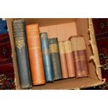 A BOX OF BOOKS to include Thomas Chippendale, by Oliver Brackett, with six further hard back books
