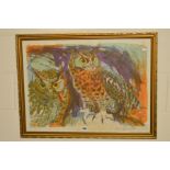 DAVID KOSTER (BRITISH 1926), a pair of eagle owls, limited edition print 61/75, signed in pencil