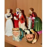FOUR ROYAL DOULTON FIGURES AND TWO CHARACTER JUGS, to include limited edition 'Florence Nightingale'