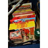 A BOX OF BEANO AND DANDY BOOKS, with a box of the Beano comics 100 postcards, and three Robert
