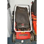 A MOUNTFIELD 18 MIRAGE 3.5 HP PETROL LAWN MOWER with grass box