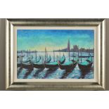 TIMMY MALLETT (BRITISH CONTEMPORARY) 'GONDOLAS AT REST', a limited edition print on canvas 29/195,