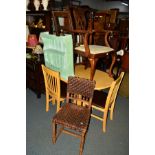 AN EARLY 20TH CENTURY MAHOGANY CHIPPENDALE STYLE CARVER CHAIR on ball and claw feet, together with