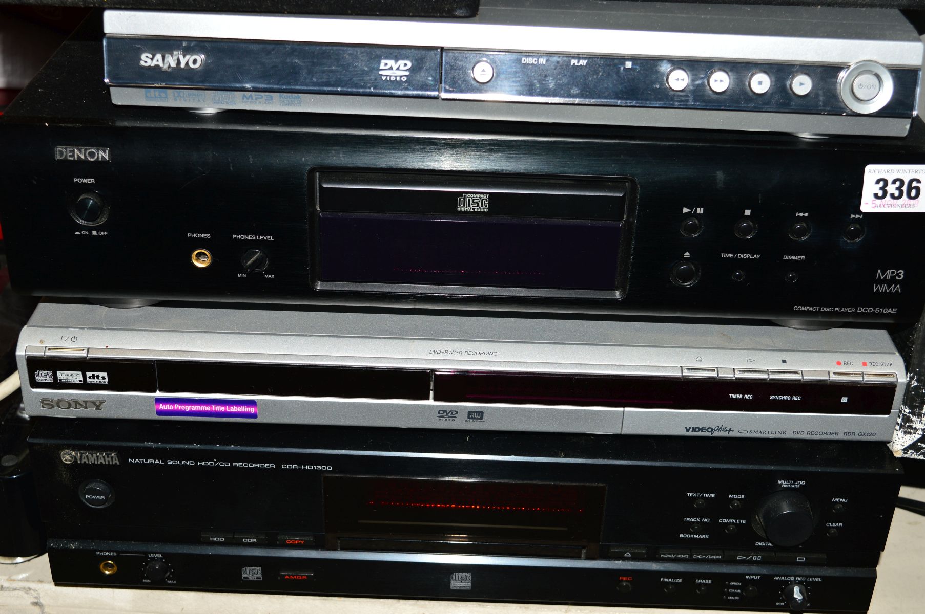 A YAMAHA CDR-HD1300 HARD DISK RECORDER WITH REMOTE, a Sony RDR-GX120 DVD Recorder, a Denon DCD-510AE - Image 2 of 2