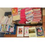 TWO BOXES OF VARIOUS NEW GREETINGS CARDS etc, to include Christmas, Mothers Day, Wedding Day,