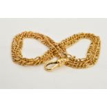 A GUARD CHAIN, the fancy curb link chain to the lobster claw clasp, length 410mm, approximate weight