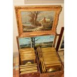 TWO BOXES OF LE BLOND FRAMED PRINTS etc, together with a William P Cartwright oil on canvas of a