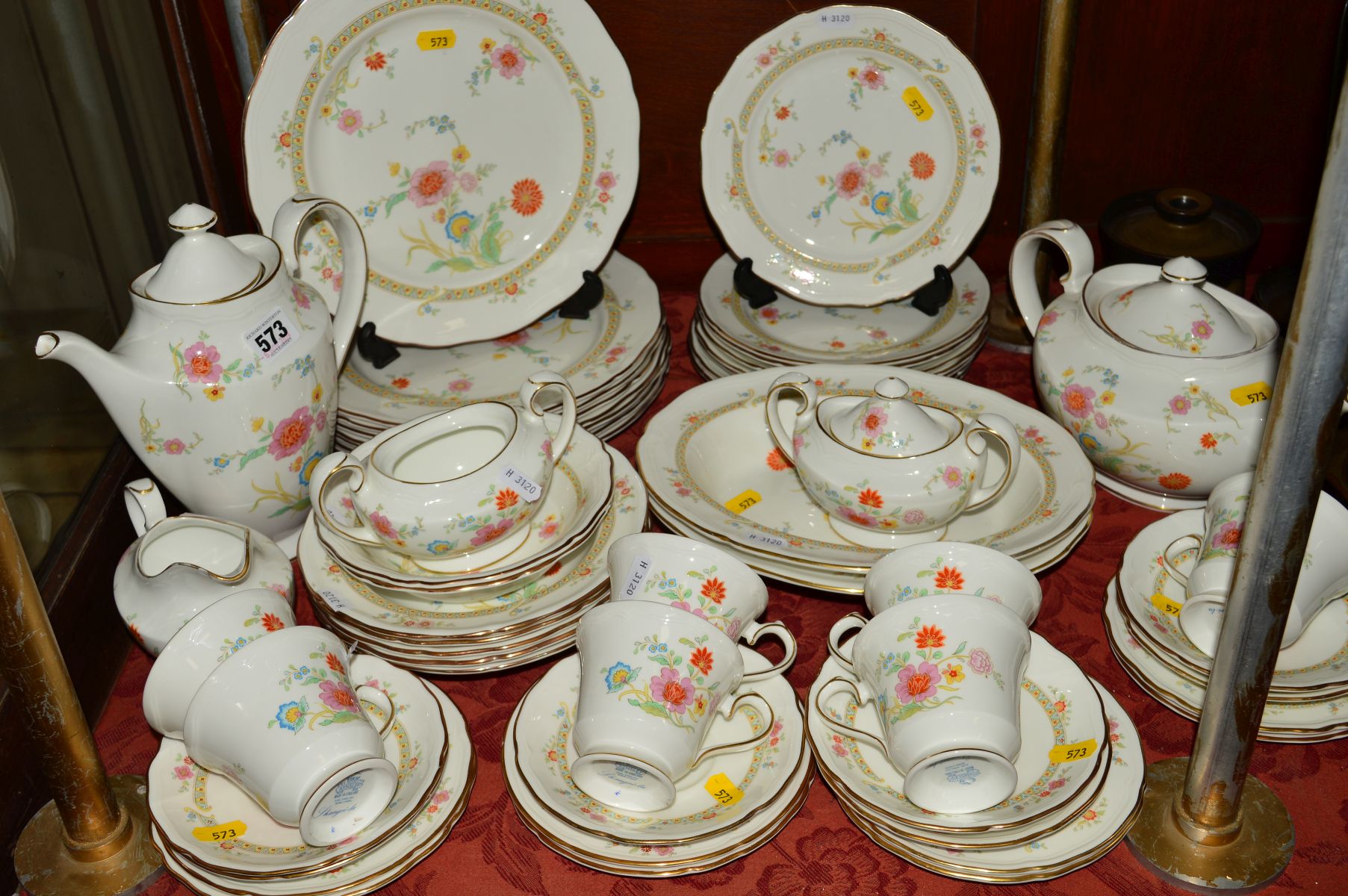 AYNSLEY 'SHANGRI-LA' SECONDS DINNER/TEA WARES, to include coffee pot, teapot, milk jug, two sugar