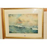 CHAS OSBORN (20TH CENTURY), a sailing boat being tossed on stormy seas, signed and dated (19)20