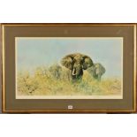 DAVID SHEPHERD (1931-2017) 'THREE HAPPY JUMBOS', a limited edition print numbered 847, signed to