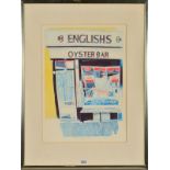 PETER EASTHAM (BRITISH 1956) 'ENGLISH OYSTER BAR', a limited edition print of a shop front, 96/