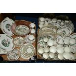 THREE BOXES OF 'INDIAN TREE' PATTERN DINNERWARES, etc, various backstamps, together with a glass