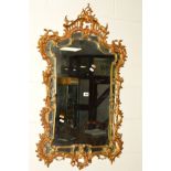 A FOLIATE GILT METAL WALL MIRROR, 58cm x 104cm