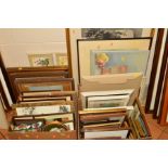 PAINTINGS AND PRINTS ETC, to include a pair of Cecil Aldin hand tinted hunting prints 'One of the